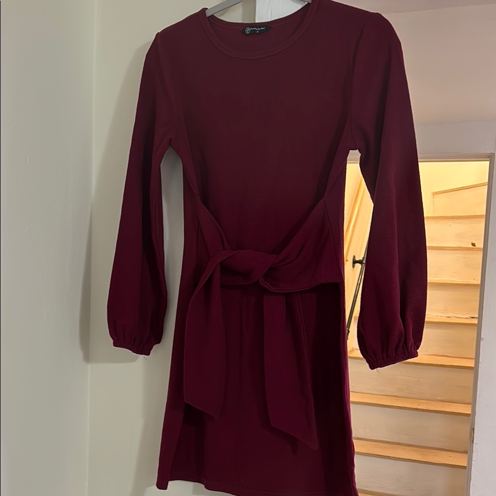 Elegant Burgundy Dress